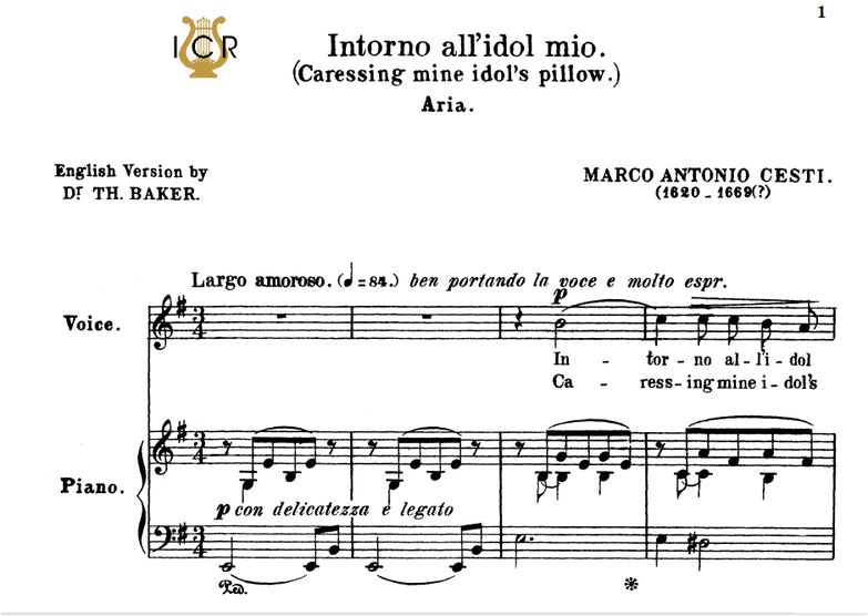 Intorno all'idol mio, Medium-Low Voice in E Minor,...