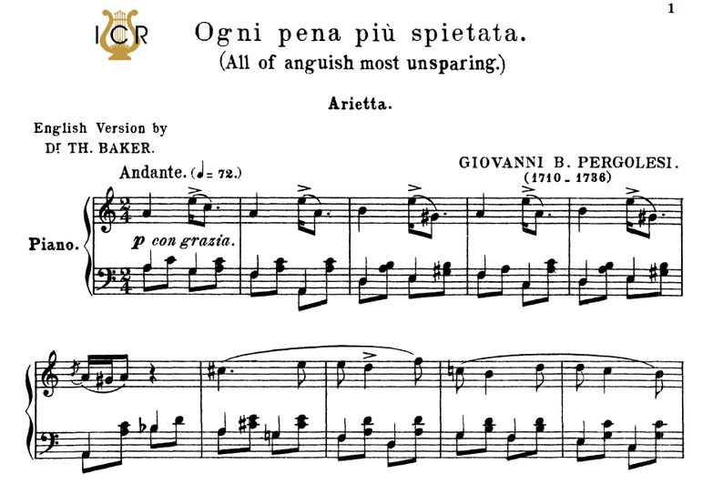 Ogni pena più spietata, Medium Voice in A Minor, G...