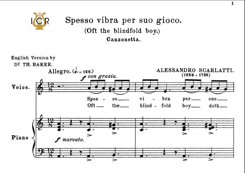 Spesso vibra per suo gioco, Low Voice in A Minor, ...