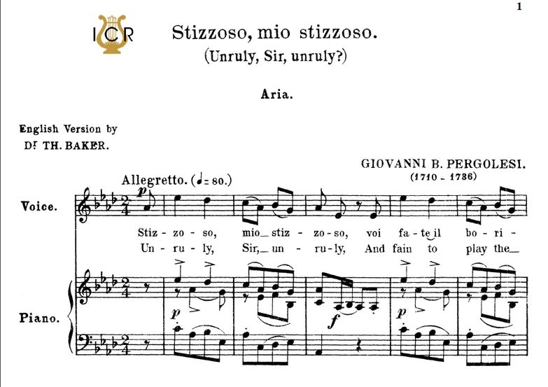 Stizzoso,mio stizzoso, High Voice in A Flat Major,...