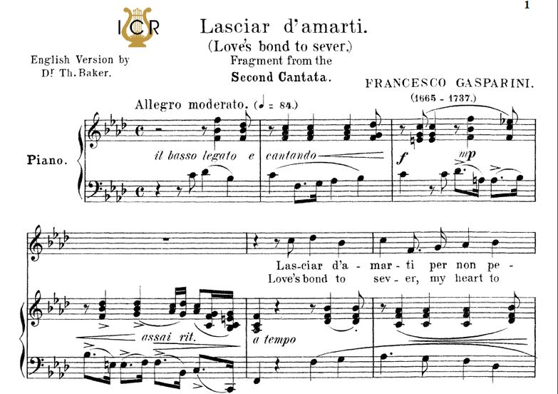 Lasciar d'amarti, Medium Voice in F Minor, F.Gaspa...