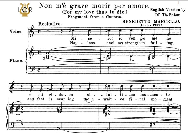 Non m'e grave morir per amore, Medium-Low Voice in...