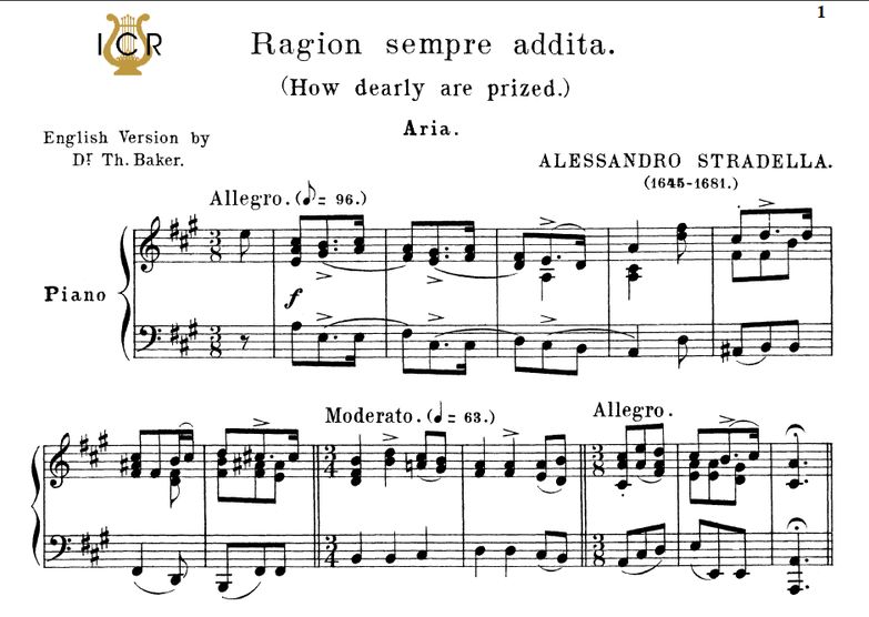 Ragion sempre addita, High Voice in A Major, A. St...