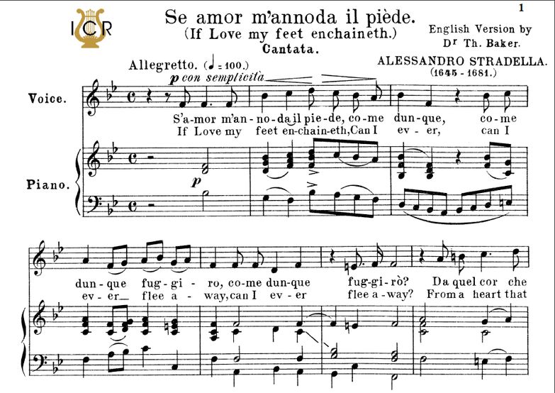 Se amor m'annoda, Medium Voice in B-Flat Major, A....