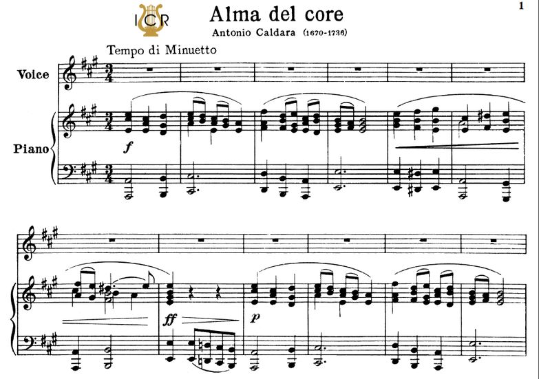 Alma del core, High Voice in A Major, A; Cladara E...