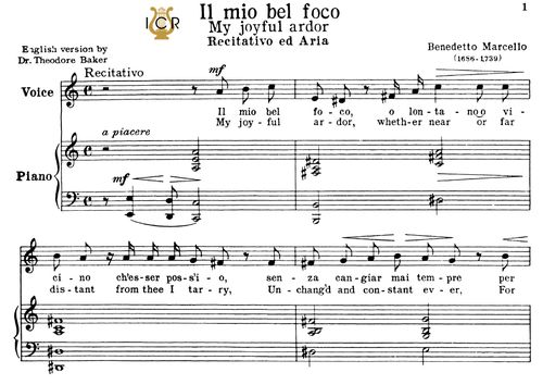 Il Mio Bel Foco High Landscape In A Minor B Marcello Ed Schirmer Classicalsingerdownloads Com