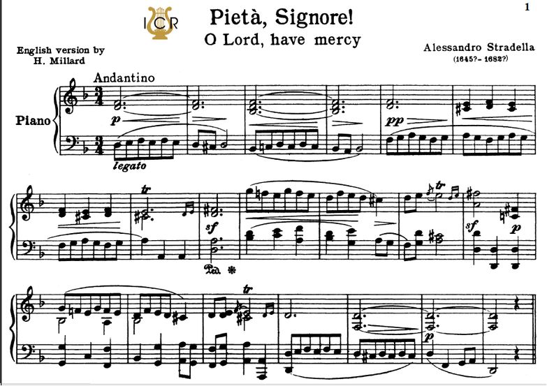 Pietà,Signore, High Voice in D Minor, A.Stradella....