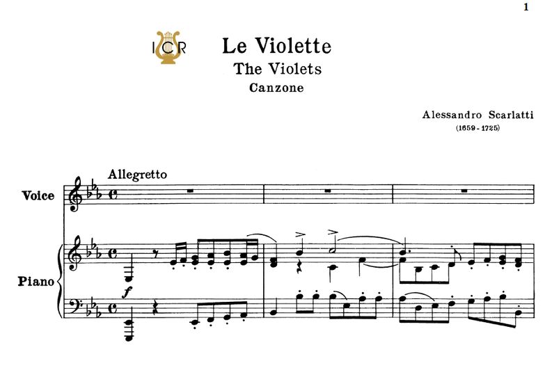 Le violette, Low Voice in E Flat Major, A.Scarlatt...