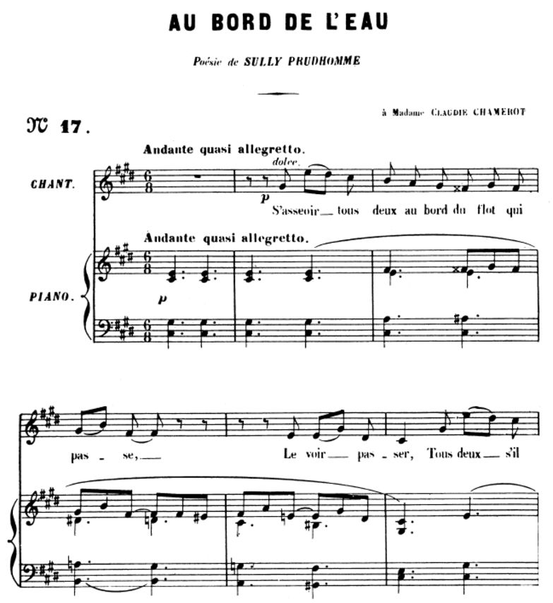 Au bord de l'eau Op.8 No 1, High Voice in C-Sharp ...