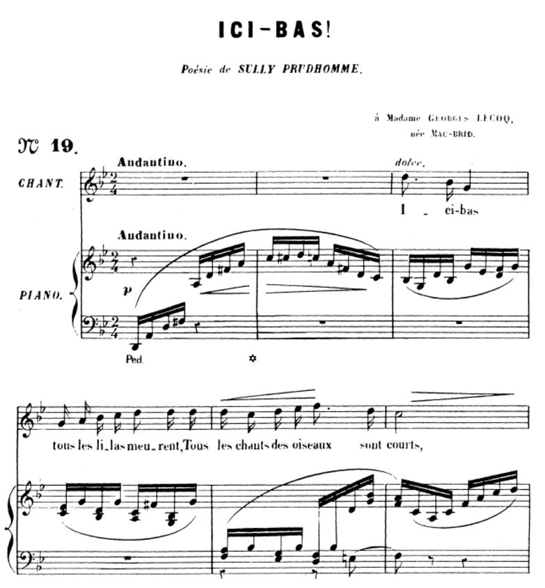Ici bas, Op.8 No 3, High Voice in G minor, G. Faur...