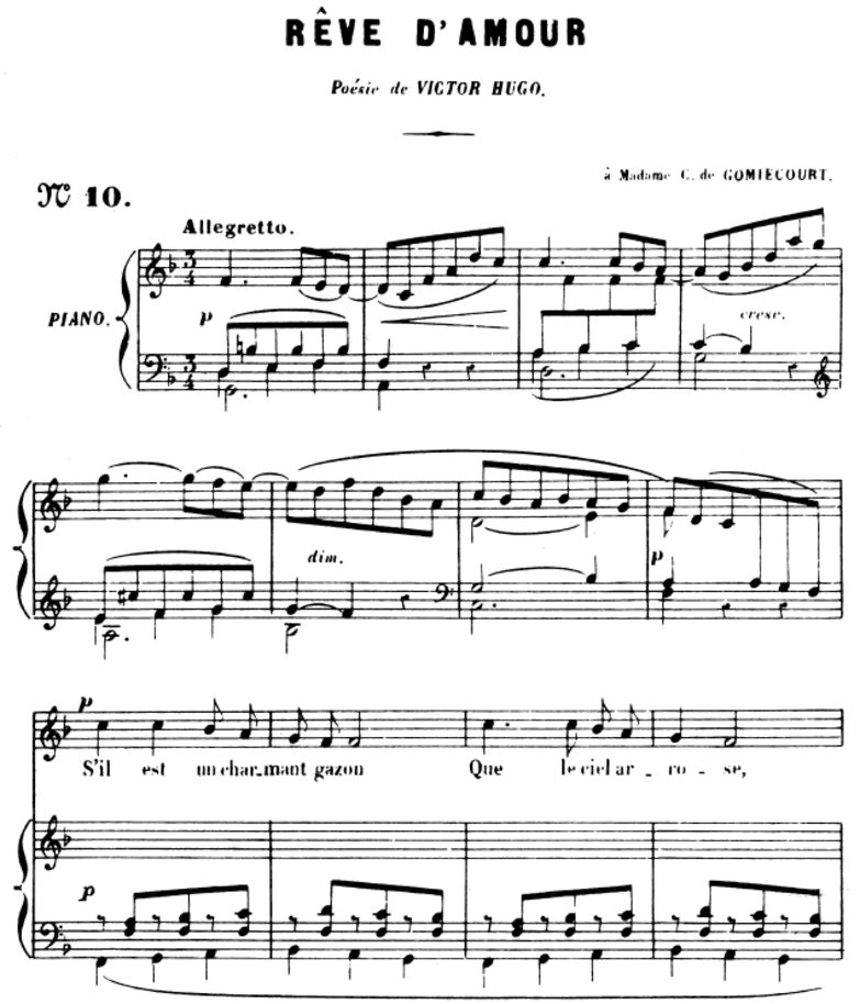 Rêve d'amour, Op. 5 No.2, High Voice in F Major, G...