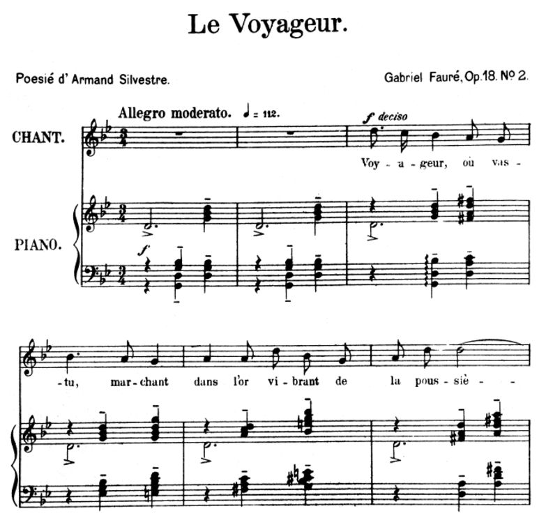 Le voyageur Op.18 No.2, High Voice in G minor, G. ...