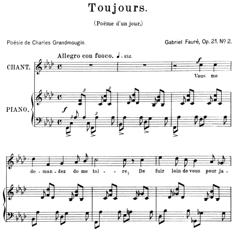 Poème d'un jour (Toujours) Op.21 No.2, High Voice ...