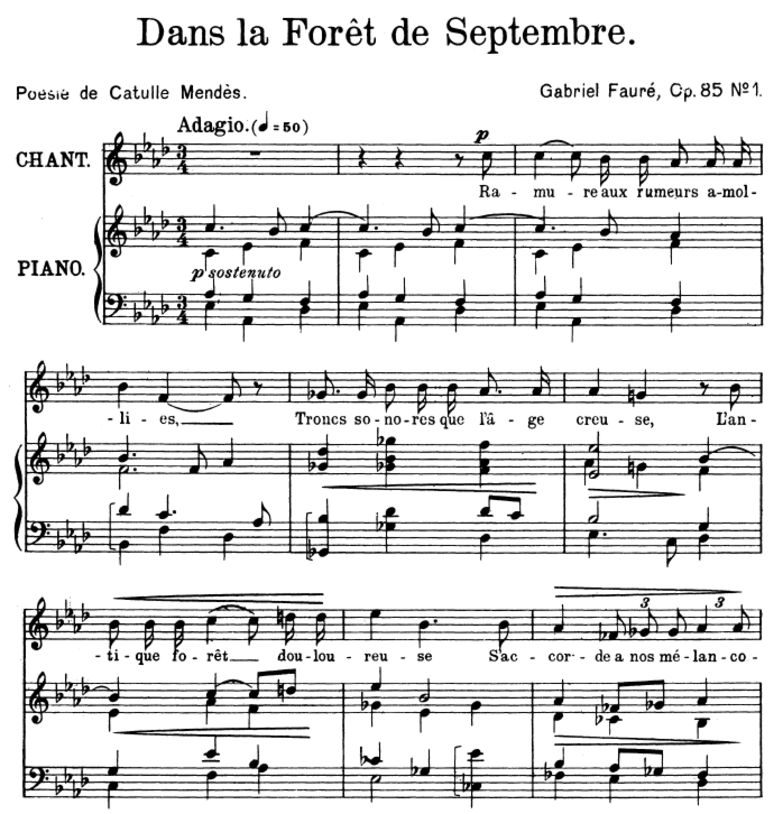 Dans la forêt de septembre Op.85 No.1, High Voice ...