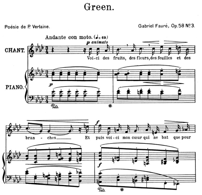 Green Op.58 No.3, High Voice in A-Flat Major, G. F...