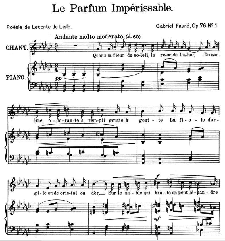 Le parfum impérissable Op.76 No.1, High Voice in G...