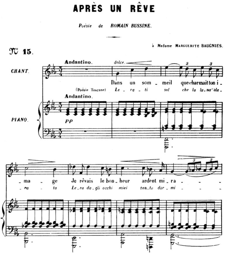 Après un rêve Op.7 No.1, Medium Voice in C minor, ...