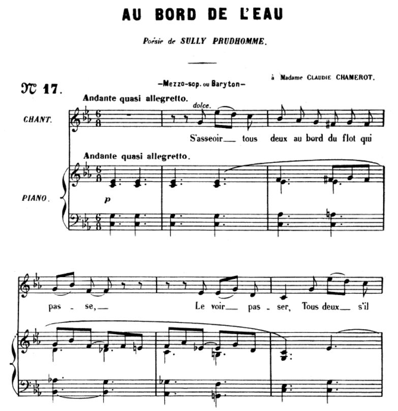 Au bord de l'eau Op.8 No.1, Medium Voice in C mino...