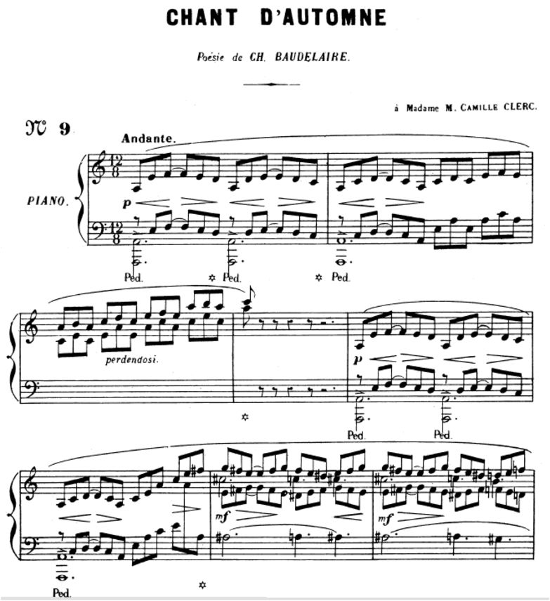 Chant d'automne Op. 5 No.1, Medium Voice in A mino...