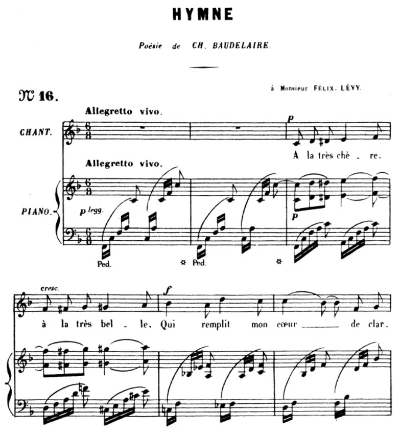 Hymne Op. 7 No.2, Medium Voice in F Major, G. Faur...
