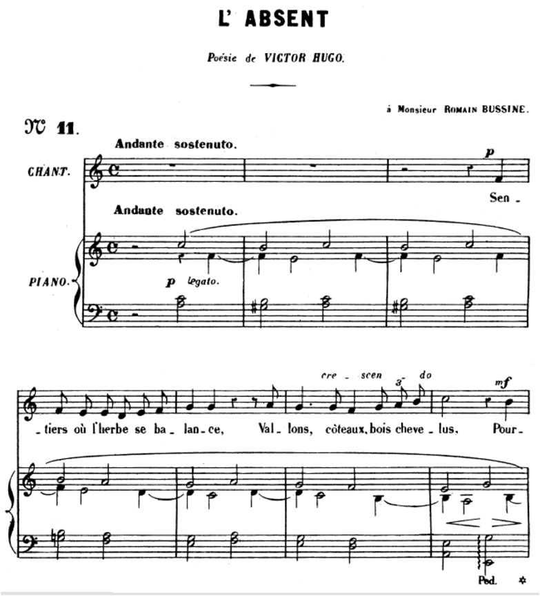 L'absent Op.5 No.3, Medium Voice in A minor, G. Fa...