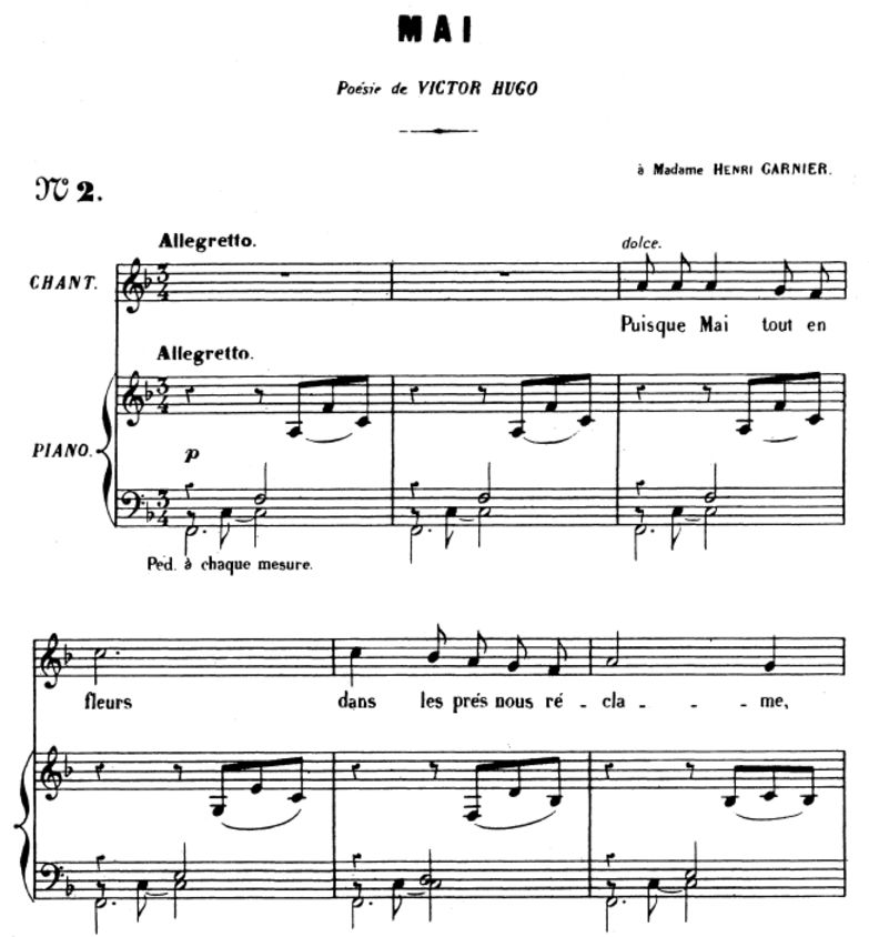 Mai Op.1 No.2, Medium Voice in F Major, G. Fauré. ...