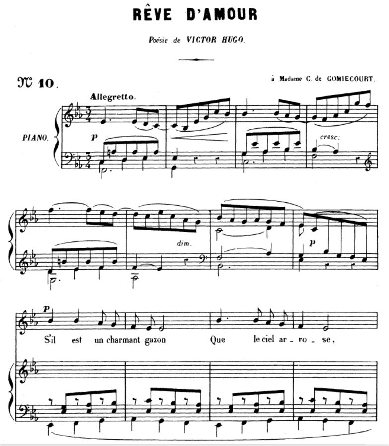 Rêve d'amour Op.5 No.2, Medium Voice in E-Flat Maj...