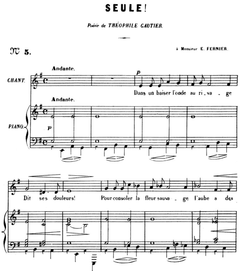 Seule! Op.3 No.1, Medium Voice in E minor, G. Faur...