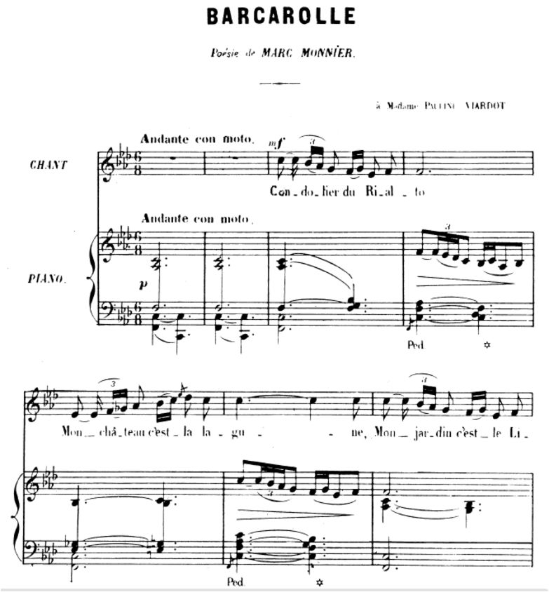 Barcarolle Op.7 No.3, Medium Voice in F minor, G. ...