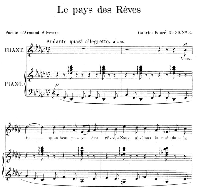 Le pays des rêves Op.39 No.3, Medium Voice in G-Fl...