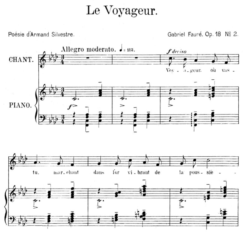 Le voyageur Op.18 No.2, Medium Voice in F minor, G...