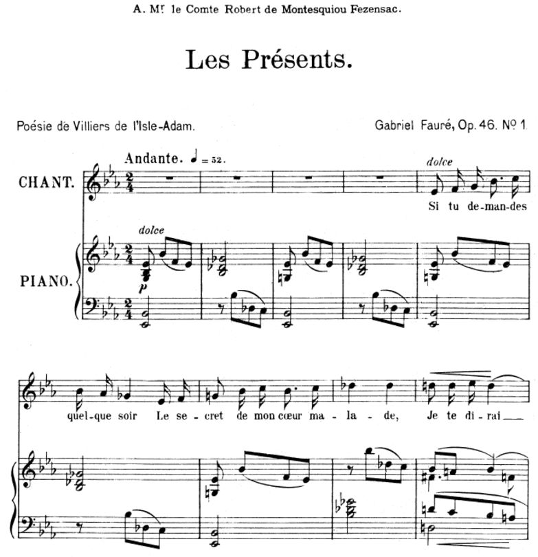 Les présents Op.46 No.1, Medium Voice in E-Flat Ma...