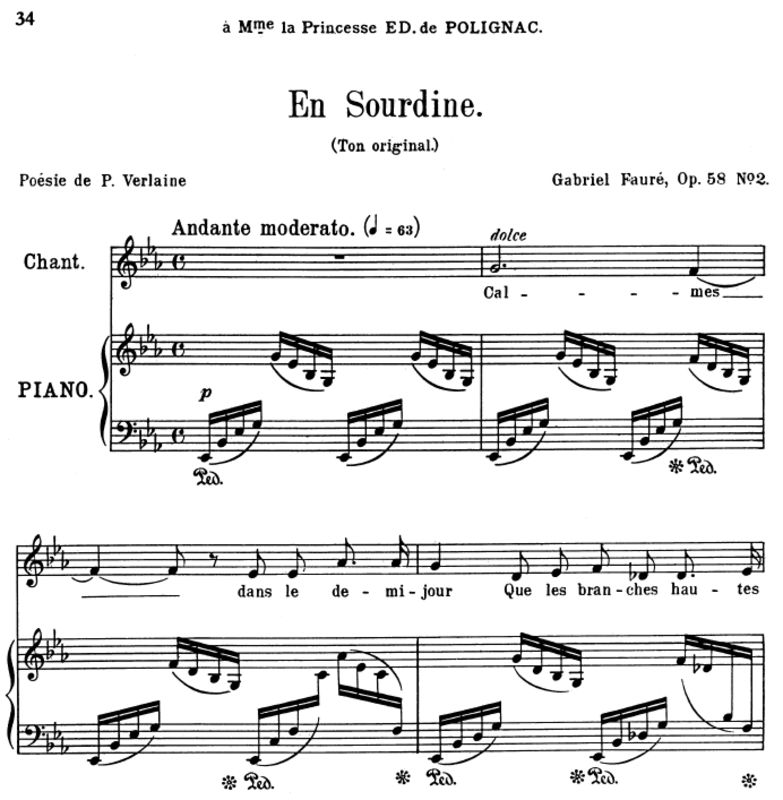 En sourdine Op.58 No.2, Medium Voice in E-Flat Maj...