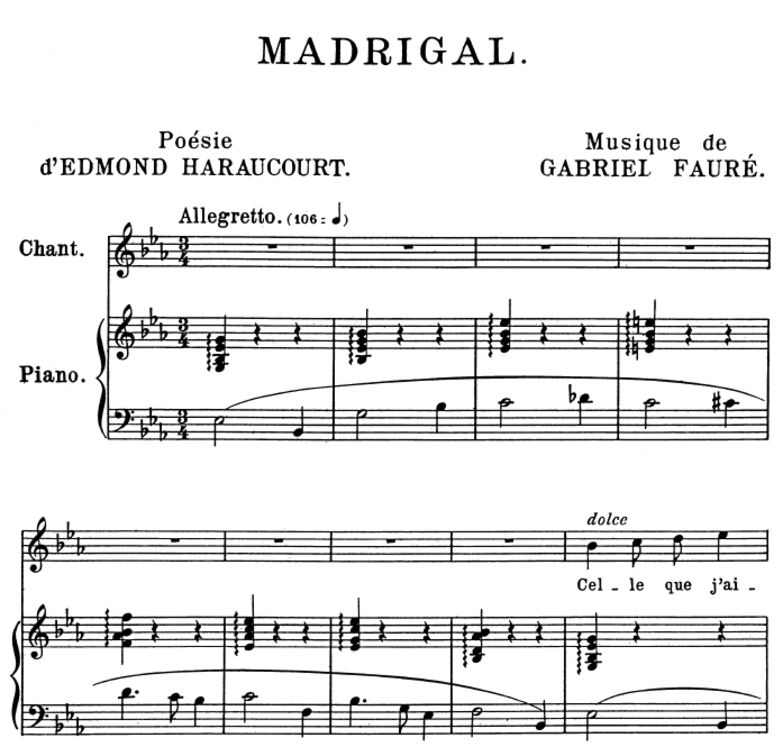 Madrigal (Celle que j'aime) Op.87 No.2, Medium Voi...