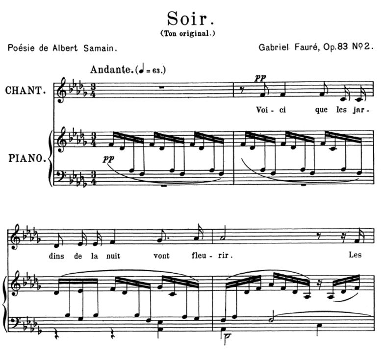 Soir Op.83 No.2, Medium Voice in D-Flat Major, G. ...