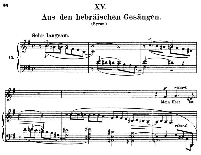 Aus den Hebraïschen Gesängen, Op.25 No.13, e-moll,...