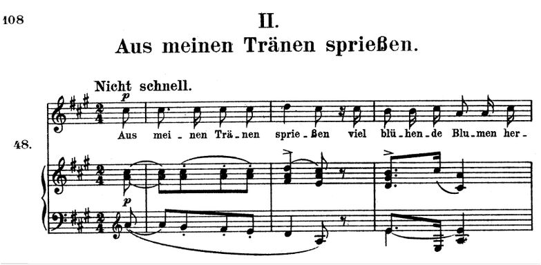 Aus meinen Tränen spriessen, Op.48 No.2, A-Dur, R....