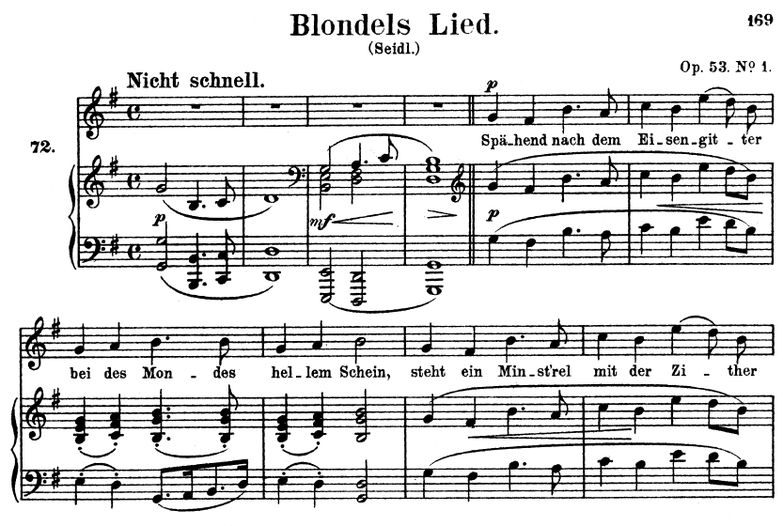 Blondels Lied, Op.53 No.1, G-Dur, R. Schumann. Ban...