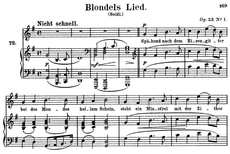 Blondels Lied, Op.53 No.1, G-Dur, R. Schumann. Ban...