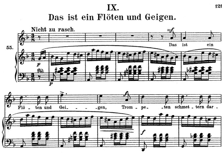 Das ist ein Flöten und Geigen, Op.48 No.9, d-moll,...