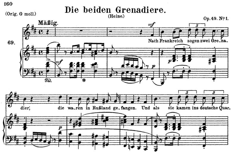 Die beiden Grenadiere, Op.49 No.1, h-moll, R. Schu...