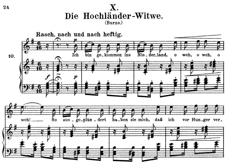 Die Hochländer Witwe, Op.25 No.10, e-moll, R. Schu...