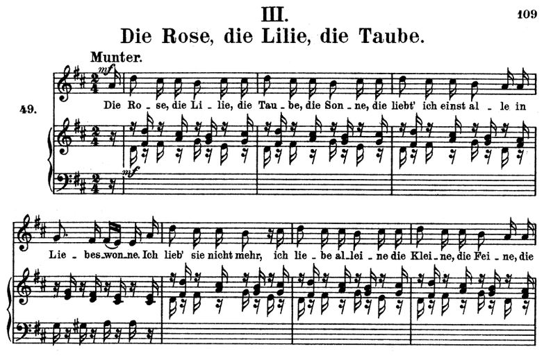 Die Rose, die Lilie, die Taube Op.48 No.3, D-Dur, ...