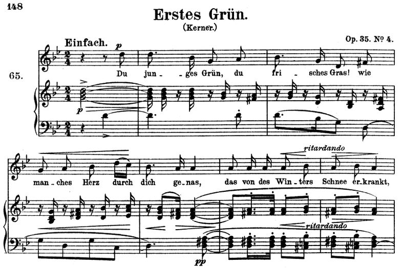 Erstes Grün Op. 35 No.4, g-moll, R. Schumann. Band...