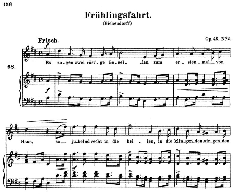 Frühlingsfahrt, Op.45 No. 2, D-Dur, R. Schumann. B...
