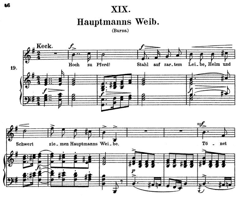 Hauptmanns Weib, Op.25 No.19, e-moll, R. Schumann ...