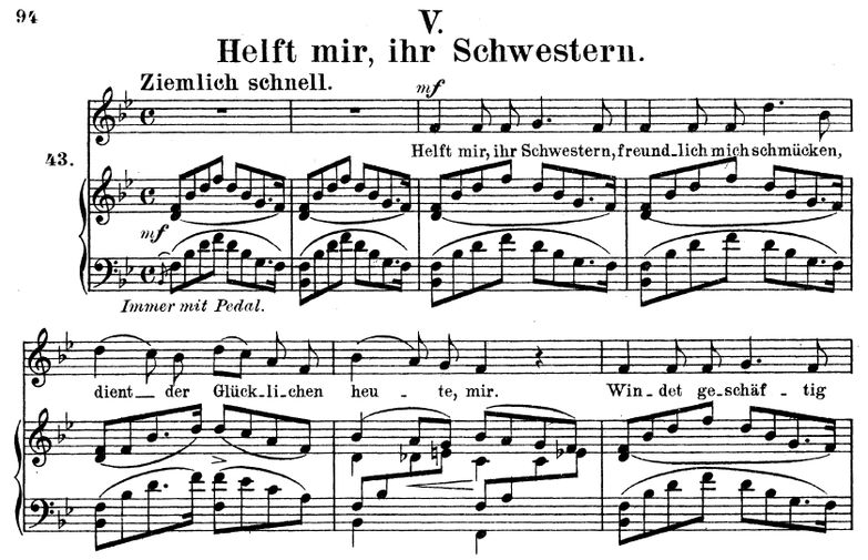 Helft mir ihr Schwestern, Op.42 No.5, B-Dur, R. Sc...