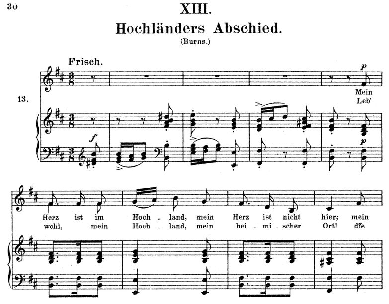 Hochländers Abschied, Op.25 No.19, h-moll, R. Schu...