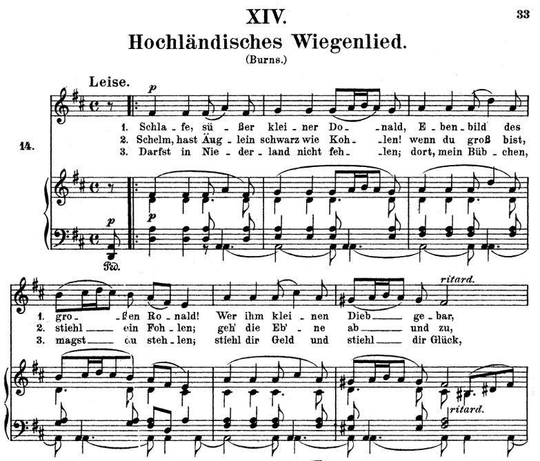 Hochländisches Wiegenlied, Op.25 No.14,, D-Dur, R....