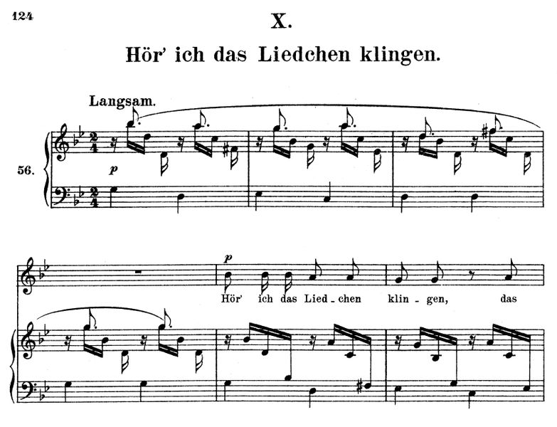 Hör' ich das Liedchen klingeln, Op.48 No.10, G-mol...